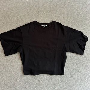 frame black t shirt with back cutout size large